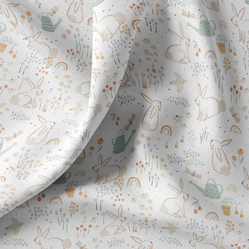 Printed Cotton BUGZY2 White / Green
